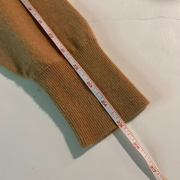 H&M Wool Blend Tan Single Ruffle Long Sleeve Sweater Top - Picture 7 of 8